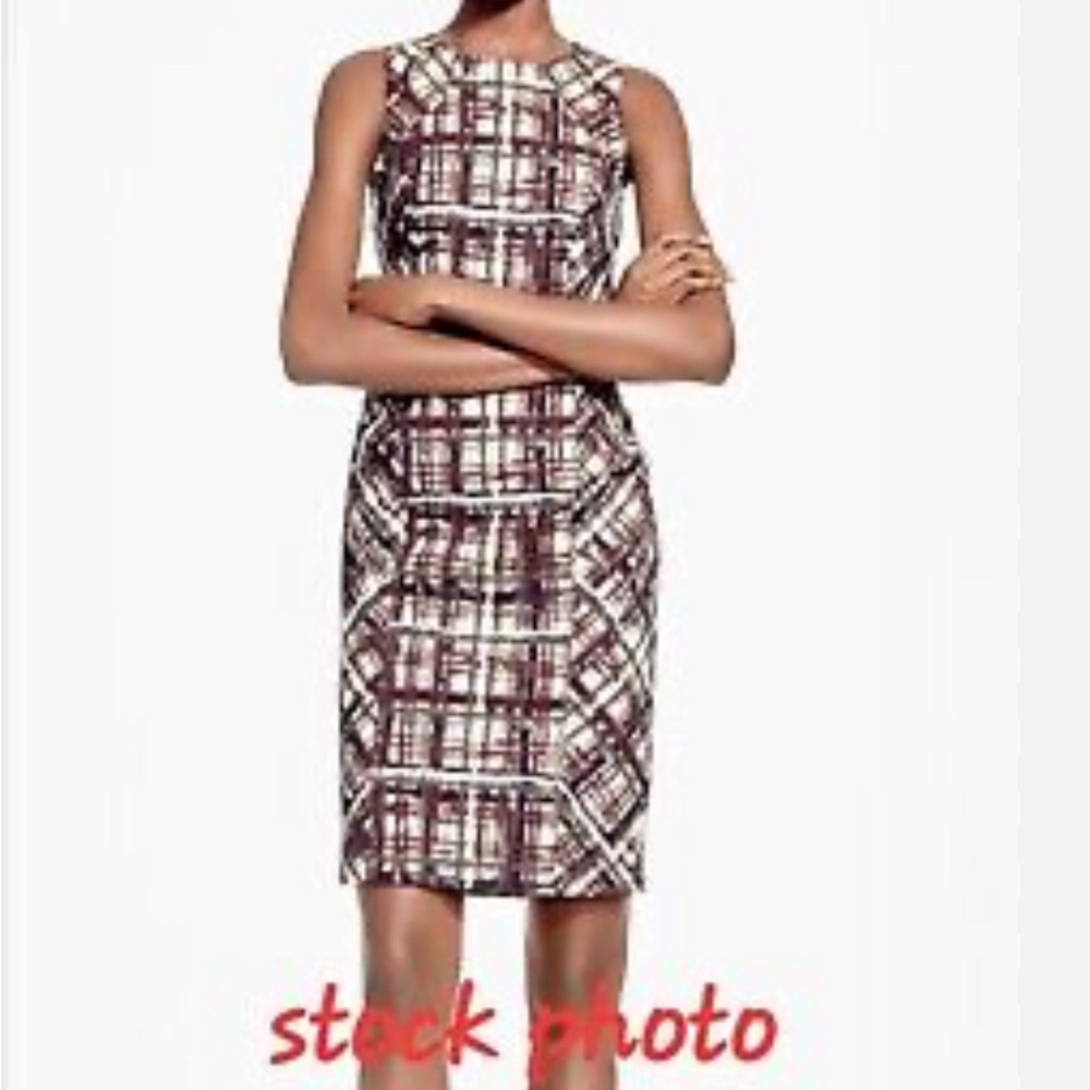 Purple plaid woven brooks brothers sleeveless dress